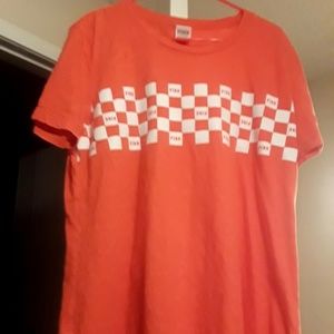 Victoria's Secret Pink Coral checkered t-shirt
